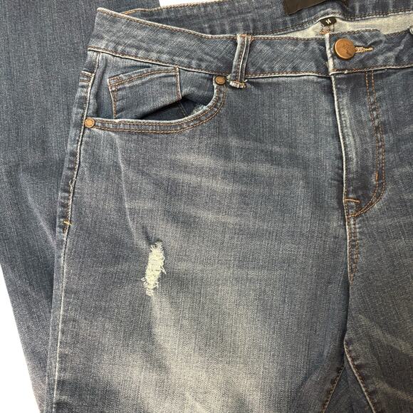 1822 Denim Skinny Jeans Womens Size 14 Mid-Rise Body-Positive Stretch Frayed Hem - Picture 15 of 16